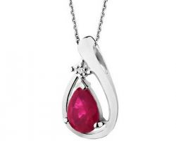 Ruby Pendant in white gold Ruby Locket