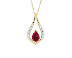 Ruby diamond pendant in gold beautiful design