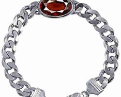 Garnet silver bracelet red garnet gomed bracelet