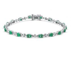 Emerald Silver bracelet emerald with silver chain