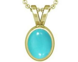 Turquoise Pendant 9k gold  Turquoise  gold pendant oval