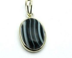 Sulemani hakik silver pendant black agate pendant sulemani akik pendant