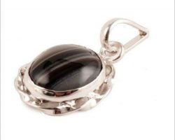 Black agate silver pendant sulemani hakik silver pendant design