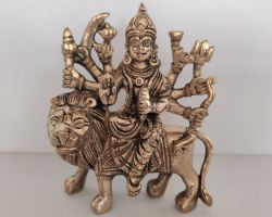 durga idol  Brass durga murti  idol of goddess Durga 5 inches