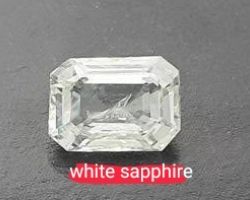 White sapphire Ceylon natural white sapphire stone rectangular 5.5 carrot