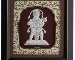 Silver plated Hanuman ji silver plated framed Hanuman ji 12×11 inches Framed silver Hanuman ji