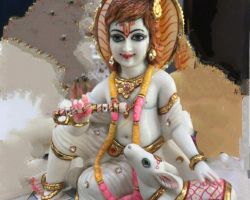 Bal Krishna statue marble idol of bal gopal marble bal Krishna murti with cow  12 inches