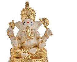 Ganesh idol gold foil and pearl  ganesh statue 3.5×2 inches