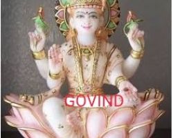 Maa laxmi marble idol goddess laxmi statue of marble stone laxmi murti lotus