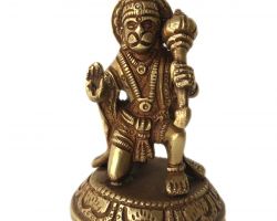 Brass panchdhatu Hanuman idol panchdhatu Hanuman statue sitting blessing  4 inches