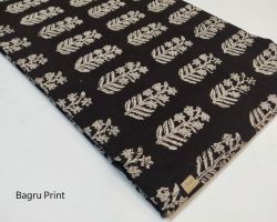 Bagru print cotton handblock dress material black code 2
