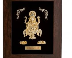 Gold foil Ganesh framed 6.5×5.5 inches