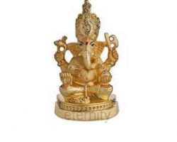 Ganesh idol gold plated 3.5 inches