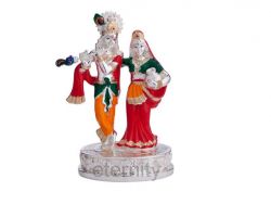 Radha Krishna idol Silver plated radha krishna statue 9 inches