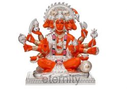 Panchmukhi Hanuman idol Silver plated Panchmukhi Hanuman statue 7.5 inches