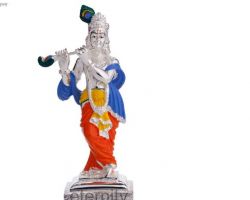 Silver plated krishna idol Silver plated krishna statue 6.5 inches