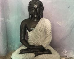 Buddha Marble stone statue black and white  gautam buddha Marble stone statue 12 Inches