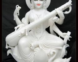 Goddess Saraswati Marble idol maa saraswati Marble statue maa saraswati Marble murti white