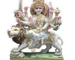 Goddess Durga idol  in marble maa Durga Marble stone statue durga Marble murti code 5