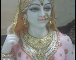 Marble women statue hafl bust woman statue Marble stone bani thani statue code 5