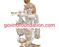 Krishna Marble idol krishna Marble stone statue peacock
