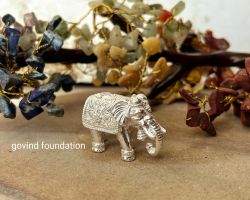 Silver Elephant trunk down 50gm pure silver solid elephant chandi ka thoss hathi soond neeche