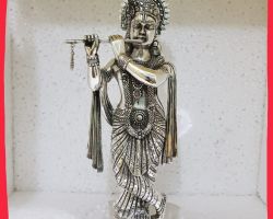 Silver krishna idol pure silver krishna statue chandi krishna murti 6  inches code 1