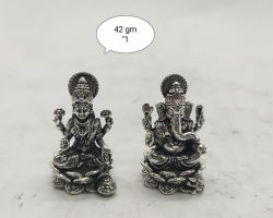 Pure silver laxmi ganesh idol chandi ke laxmi ganesh 1 inches