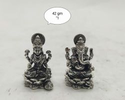 Pure silver Laxmi Ganesha idol chandi ke laxmi ganesh 1 inches