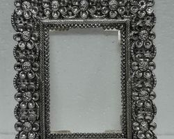 Silver photo frame pure silver photo frame cum Silver framed mirror  fish design 8×4 inches code 1