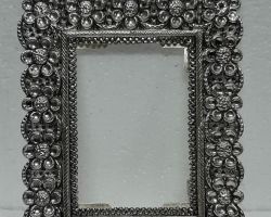 Sterling Silver mirror  frame pure silver photo frame cum Silver framed mirror  fish design 8×4 inches code 1