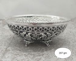 Silver big bowl carving design chandi ka katora 285gm