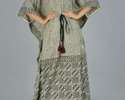 Kaftan long kaftan vegetable dyes handblock print fine cotton kaftan  code 9