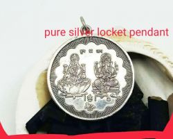 Laxmi Ganesha  Silver Locket laxmi ganesh Locket in Pure silver locket