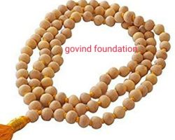 Tulsi mala Tulsi jaap mala white Tulsi chanting mala  108 beads Tulsi rosery  10mm