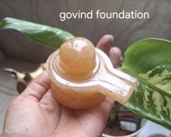 Yellow aventurine shivling Natural yellow Aventurine Shivling