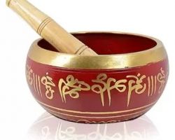 Tibetan singing bowl tibetian singing bowl seven metal red colour