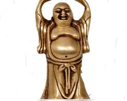Laughing Buddha Brass happy man standing 5 inches