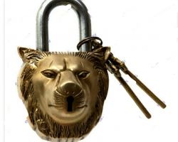 Lock brass lock lion mouth brass lock and keys