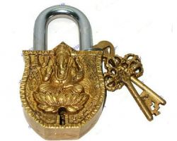 Lock Brass lock ganesh carved brass lock ganesh brass lock