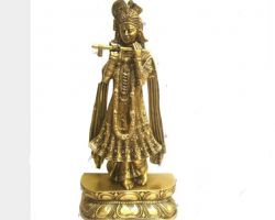 Ashtdhatu krishna idol ashtdhatu krishna statue rajeshwar style.  13 inches