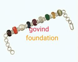 Navratan Silver bracelet natural 9 stone Bracelet with silver chain