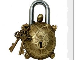 Brass lock turtle shape tortoise lock in brass