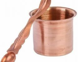 Panchpatra copper Pooja panchpatra copper achmani and glass
