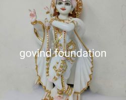 Marble krishna idol marble krishna statue with painted marble krishna murti 12 inches