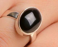 Blax onyx ring black onyx silver ring