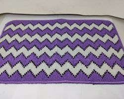 Doormat zigzag purple 22×15 inches