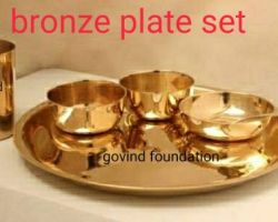 Bronze dinner plate set 6 piece pure bronze dinner plate set