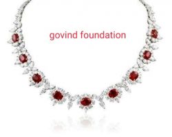 Ruby necklace in white gold code 5