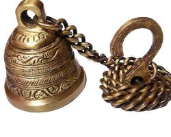 Bell brass hanging bell with chain